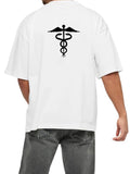 Oversized Pure Cotton Men's White Premium T-Shirt - Medical Sign