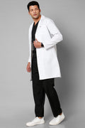 KNYA Men's Lab Coat | Poly Viscose Long Sleeves Medical Apron | 3 Pockets | Uniform for Doctors
