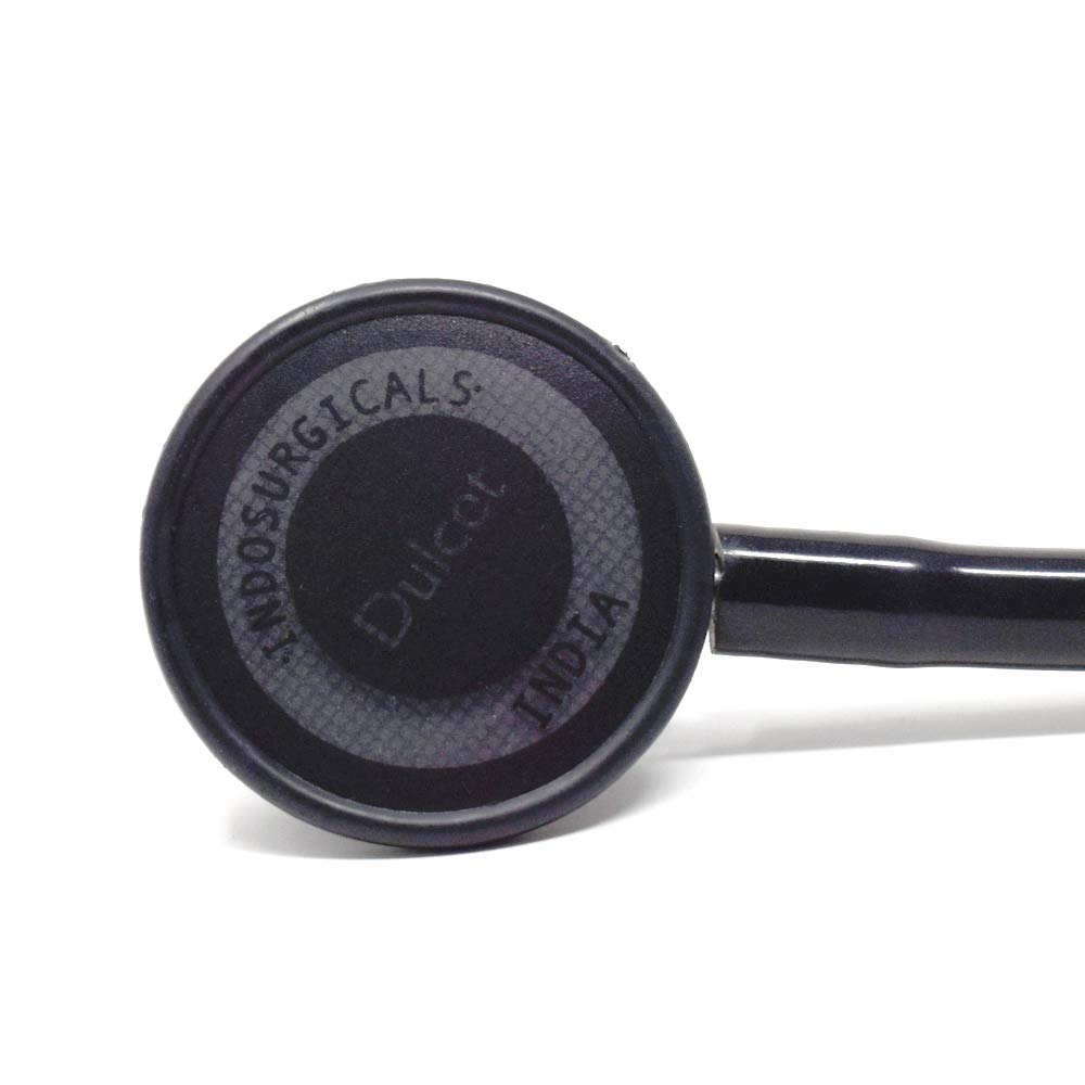 IS IndoSurgicals Dulcet Black Stethoscope for Doctors and Medical Students