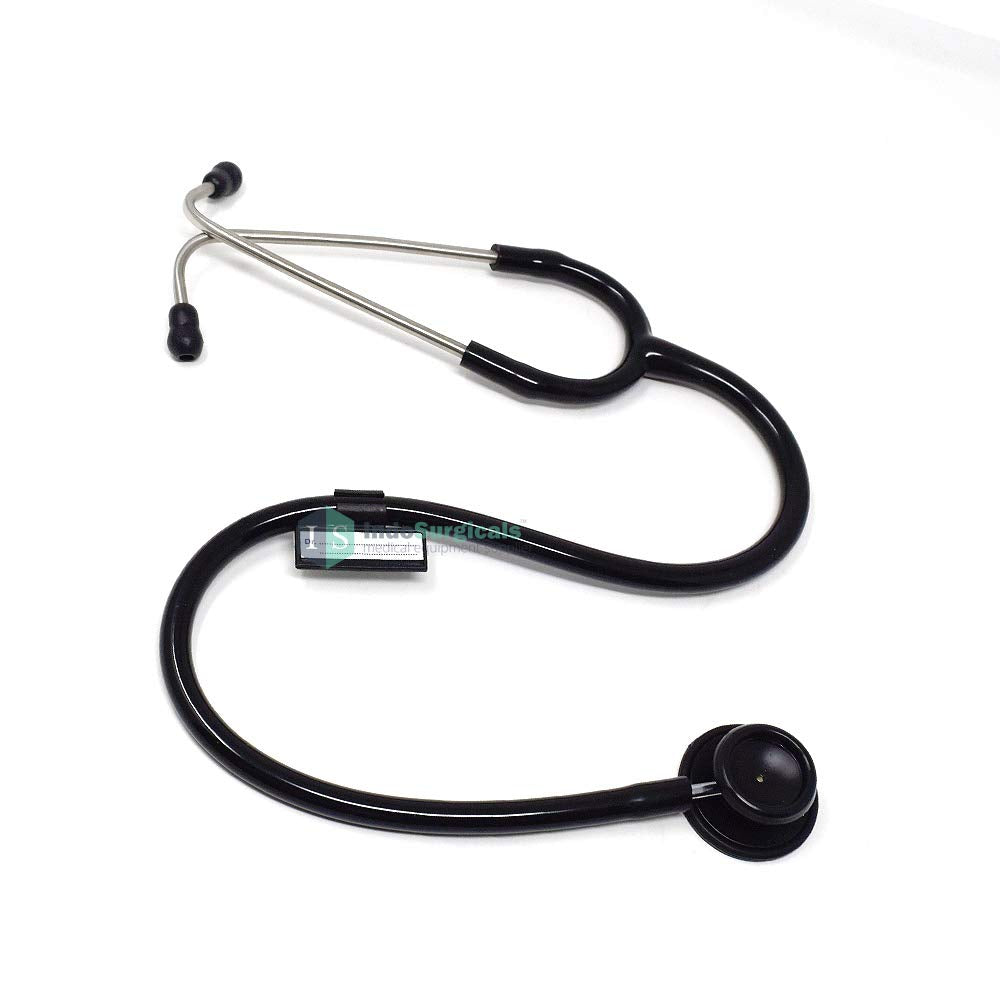IS IndoSurgicals Dulcet Black Stethoscope for Doctors and Medical Students