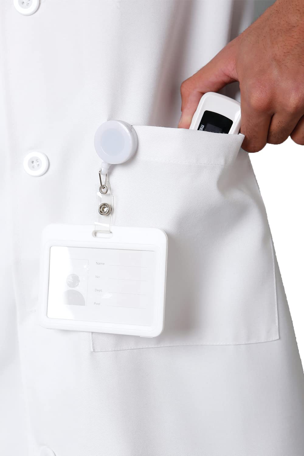 KNYA Men's Lab Coat | Poly Viscose Long Sleeves Medical Apron | 3 Pockets | Uniform for Doctors