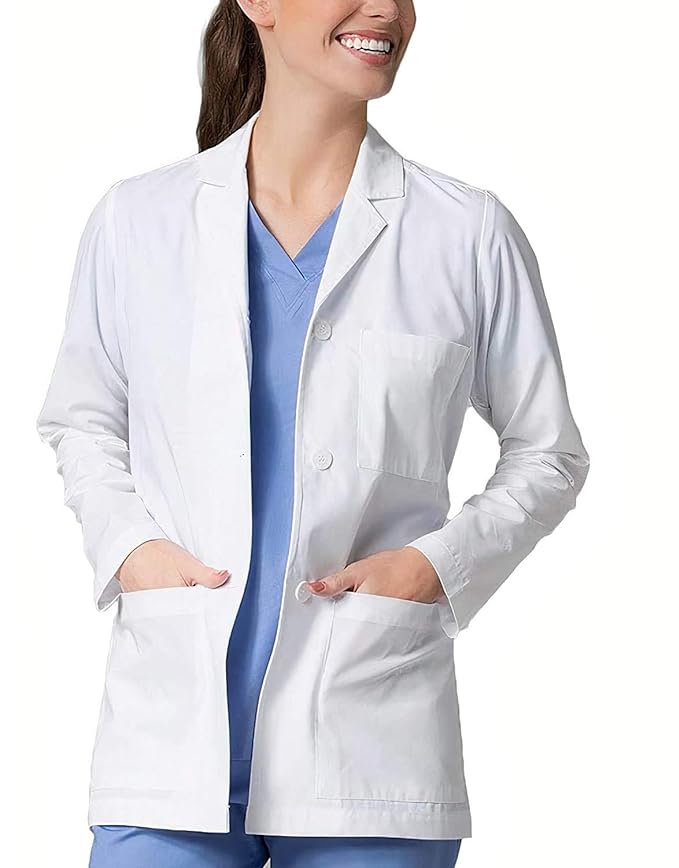 Women's Apron Lab Coat – Wrinkle-Resistant Poly Cotton with Full Sleeves