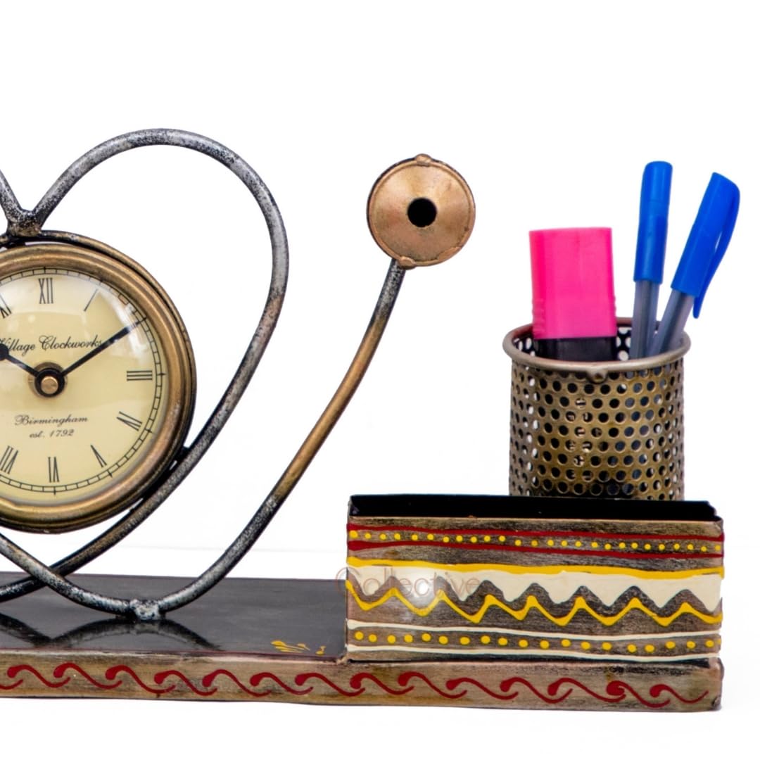 Collective Home Décor - Stethoscope Pen Holder with Clock & Card Holder