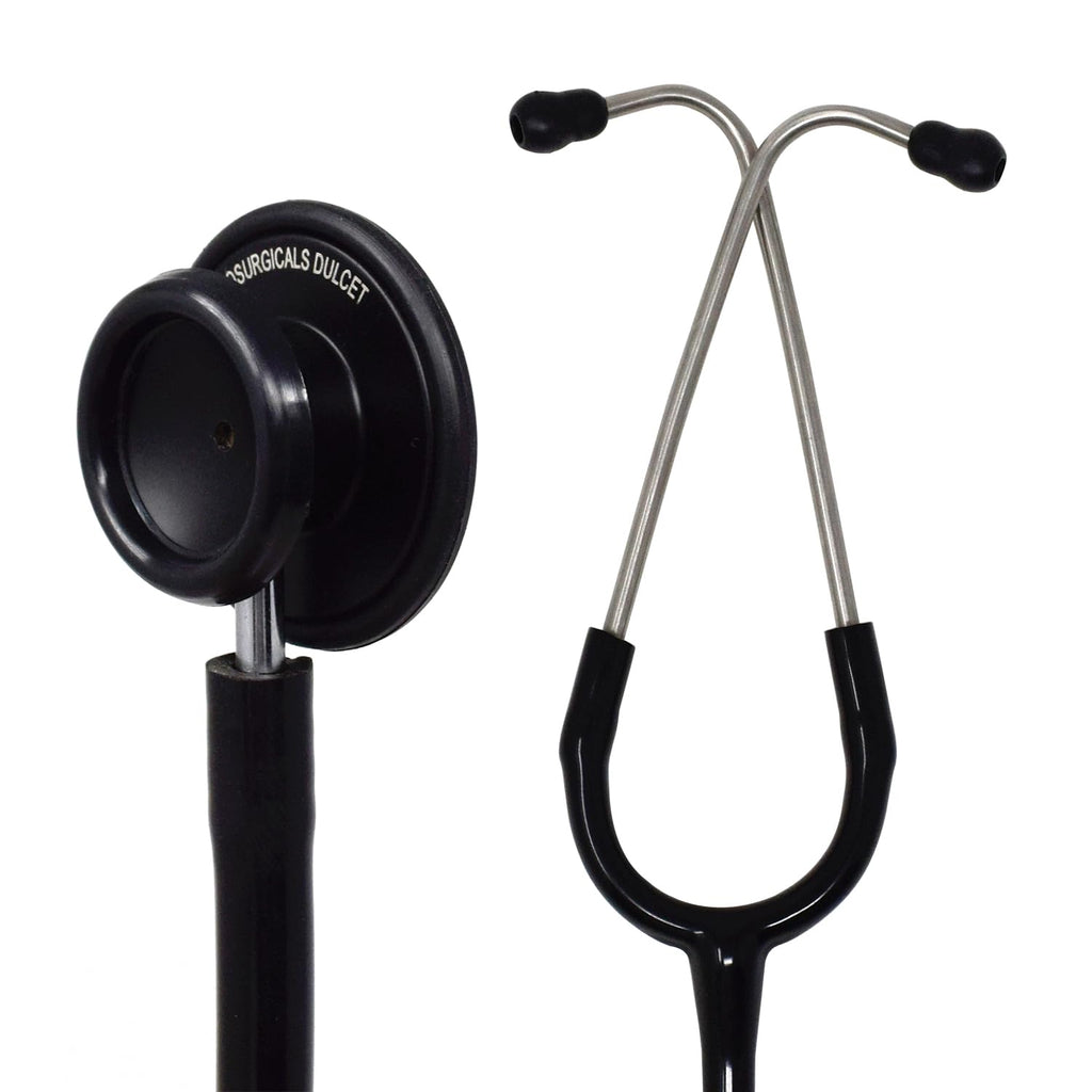 IS IndoSurgicals Dulcet Black Stethoscope for Doctors and Medical Students