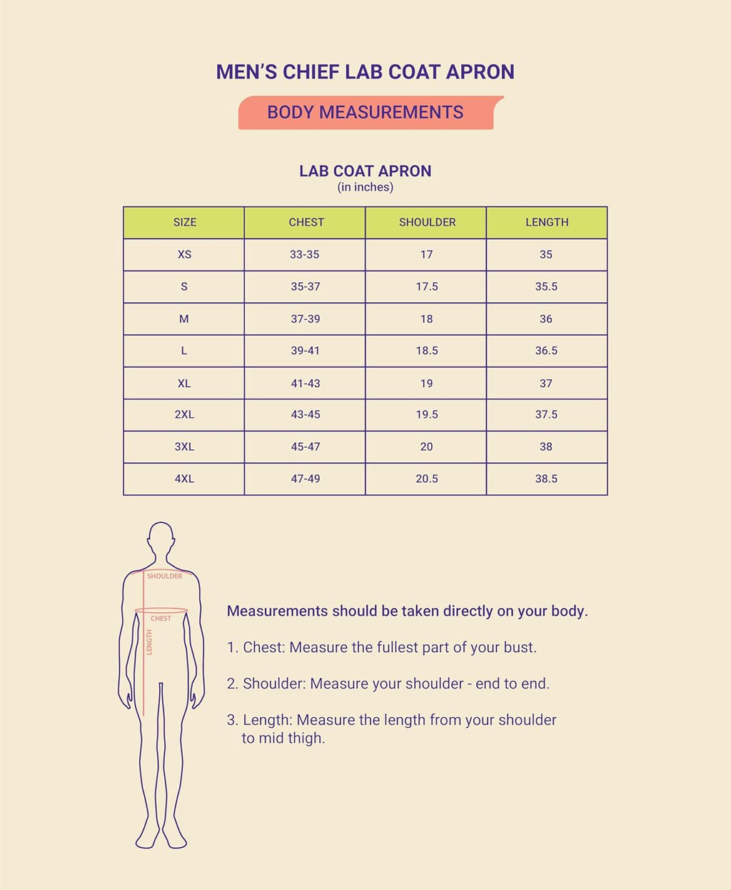 KNYA Men's Lab Coat | Poly Viscose Long Sleeves Medical Apron | 3 Pockets | Uniform for Doctors