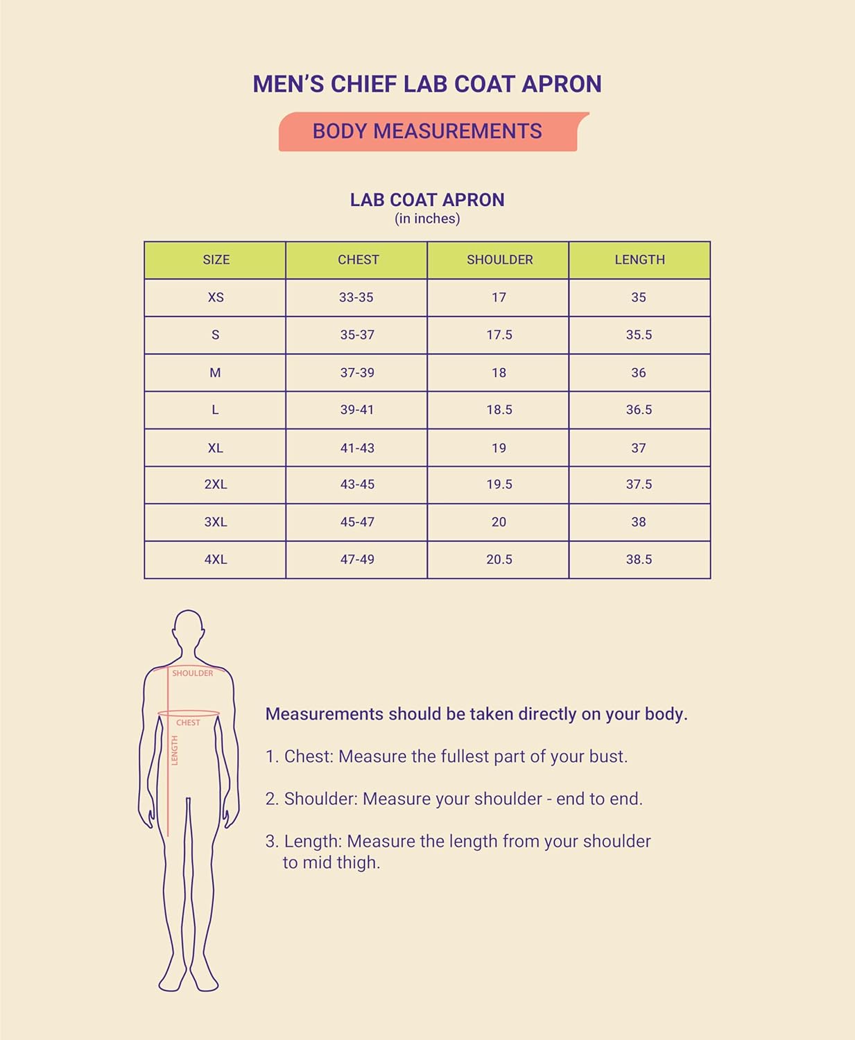 KNYA Men's Lab Coat | Poly Viscose Long Sleeves Medical Apron | 3 Pockets | Uniform for Doctors