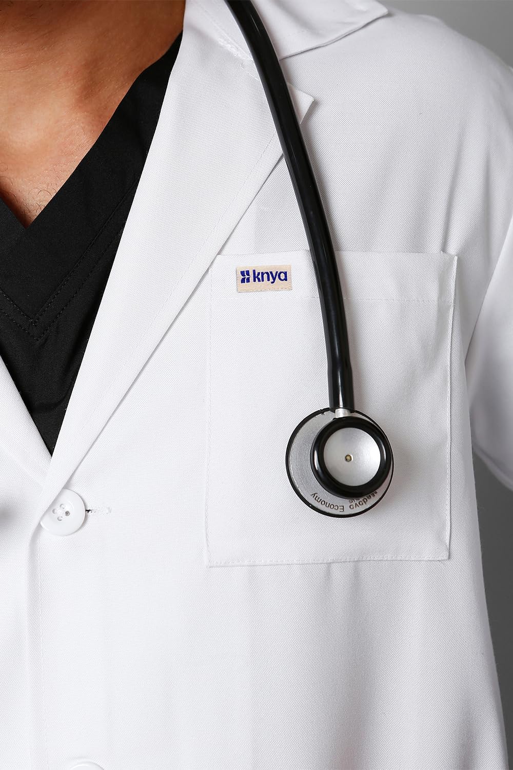 KNYA Men's Lab Coat | Poly Viscose Long Sleeves Medical Apron | 3 Pockets | Uniform for Doctors