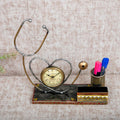 Collective Home Décor - Stethoscope Pen Holder with Clock & Card Holder