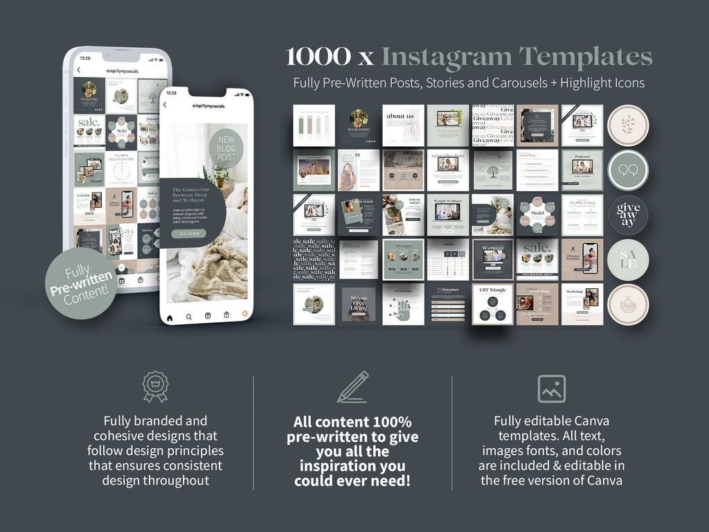 Health & Wellness Branding Toolkit | 2000+ Canva Templates for Coaches | Social Media, Workbooks, Business Essentials & Client Resources