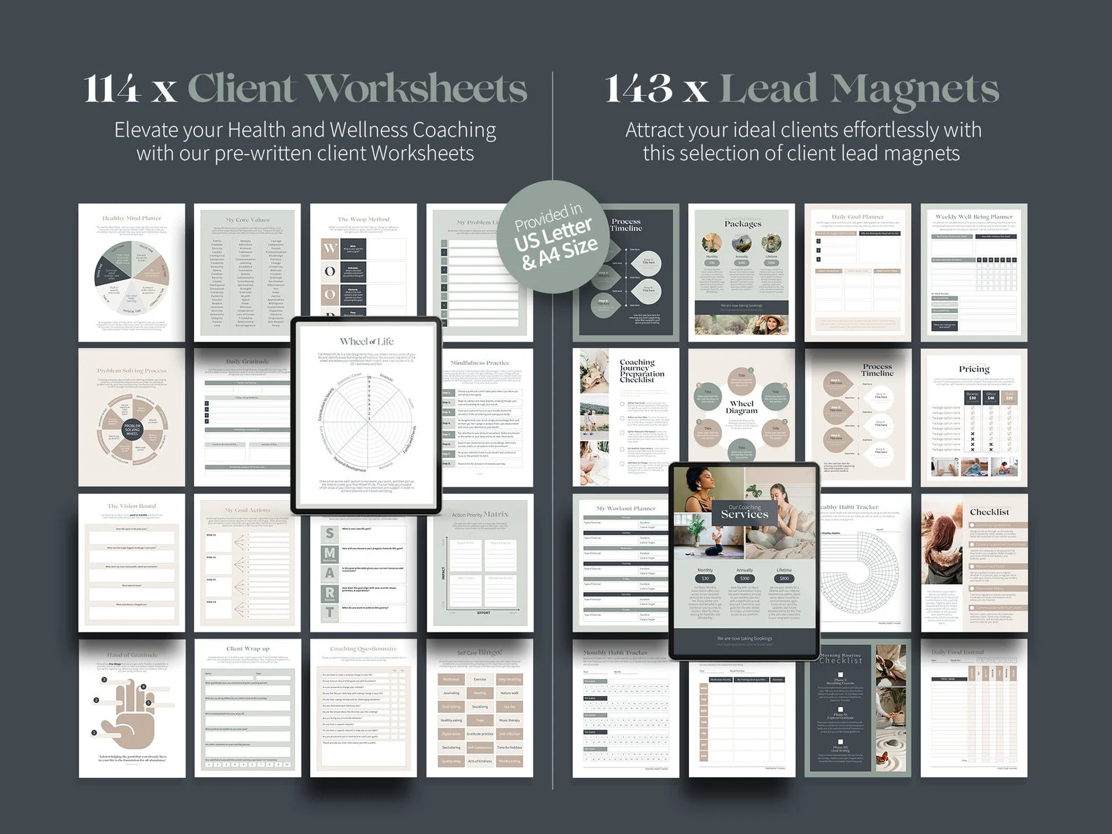 Health & Wellness Branding Toolkit | 2000+ Canva Templates for Coaches | Social Media, Workbooks, Business Essentials & Client Resources