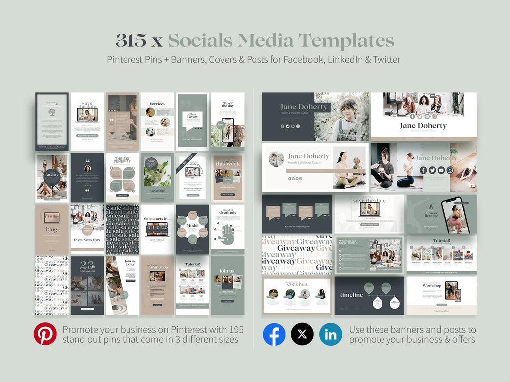 Health & Wellness Branding Toolkit | 2000+ Canva Templates for Coaches | Social Media, Workbooks, Business Essentials & Client Resources