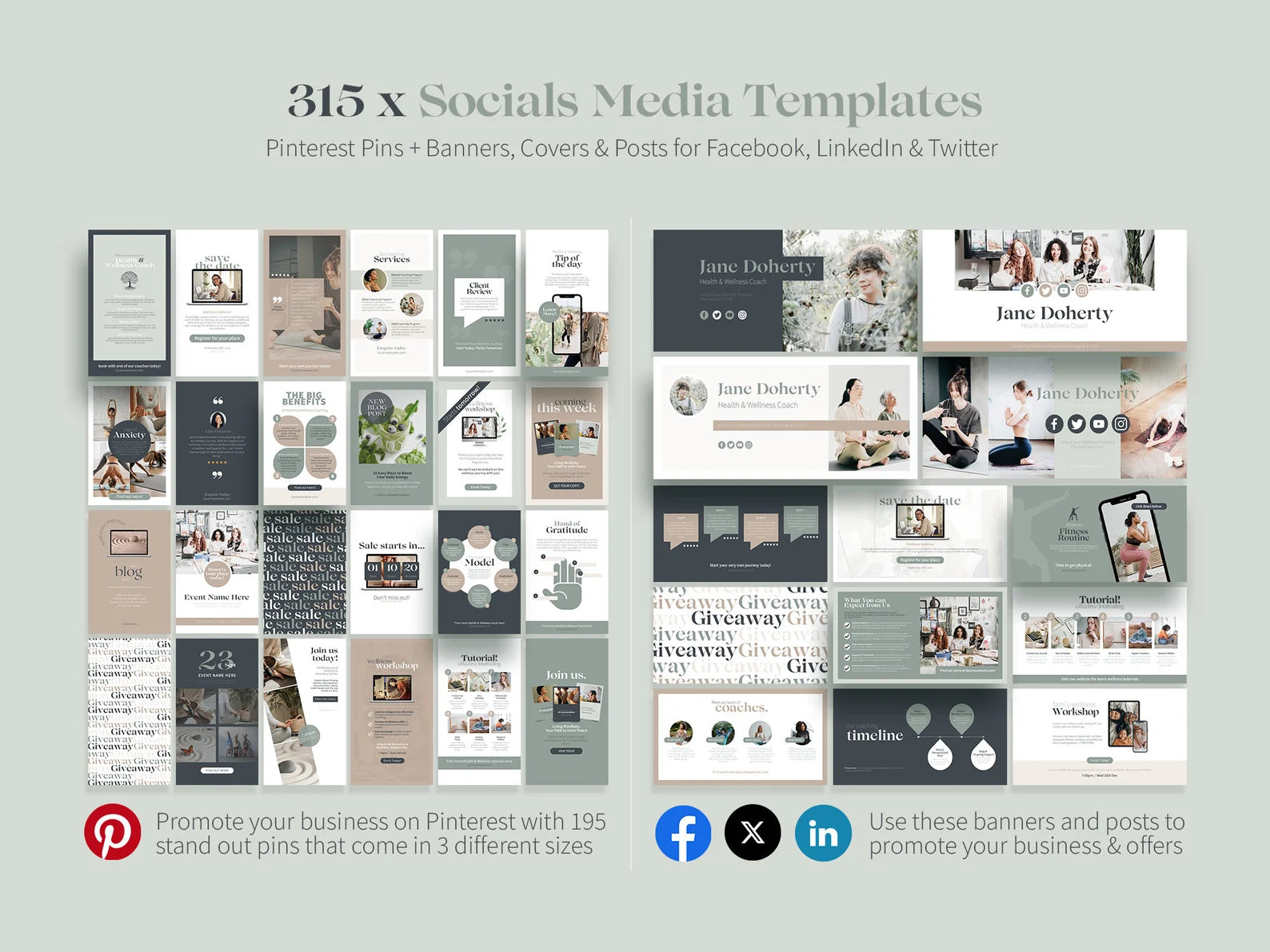 Health & Wellness Branding Toolkit | 2000+ Canva Templates for Coaches | Social Media, Workbooks, Business Essentials & Client Resources