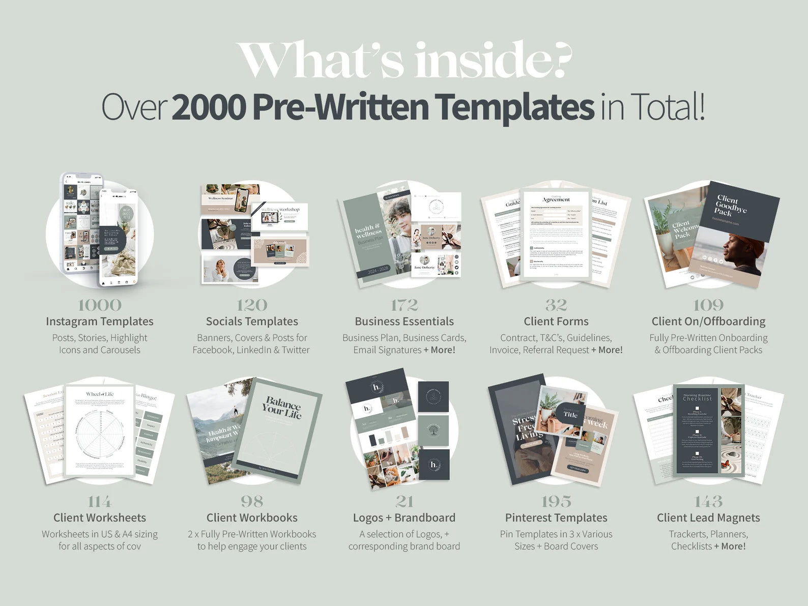 Health & Wellness Branding Toolkit | 2000+ Canva Templates for Coaches | Social Media, Workbooks, Business Essentials & Client Resources